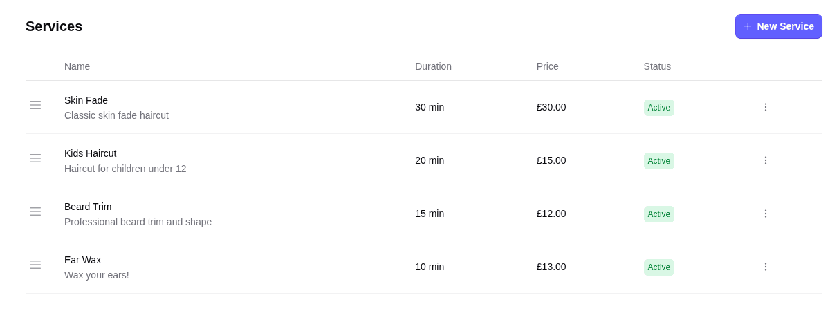 Setora Dashboard - Services Management